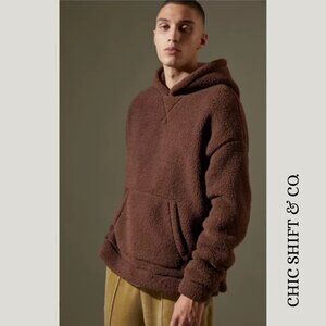 UO Standard Cloth | Sherpa Hoodie | Brown | S